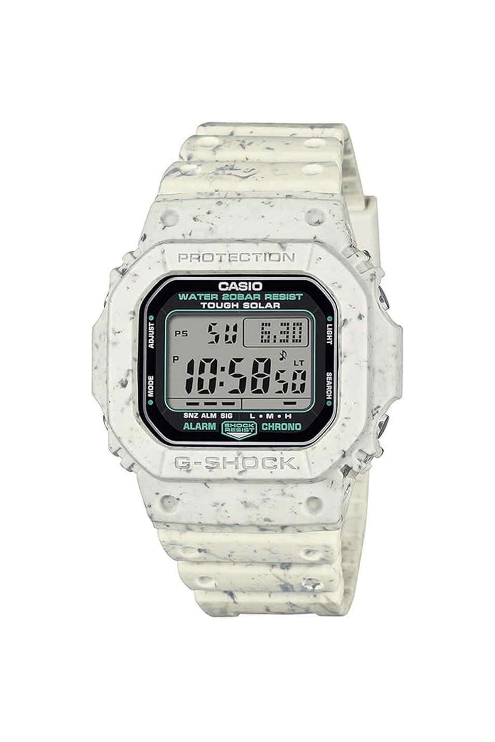 5600-Series-Men-s-43.2-mm-Digital-Quartz-Watch---Grey-Dial-with-White-Leather-Strap-(WCAG1703)