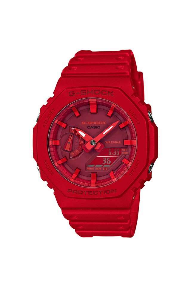 Mens-G-Shock-Red-Dial-Resin-Digital-Watch---GA-2100-4ADR