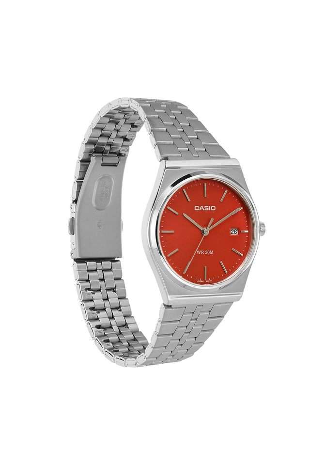 Buy Casio NoColour Enticer 40x35x7.4 mm Red Dial Stainless Steel