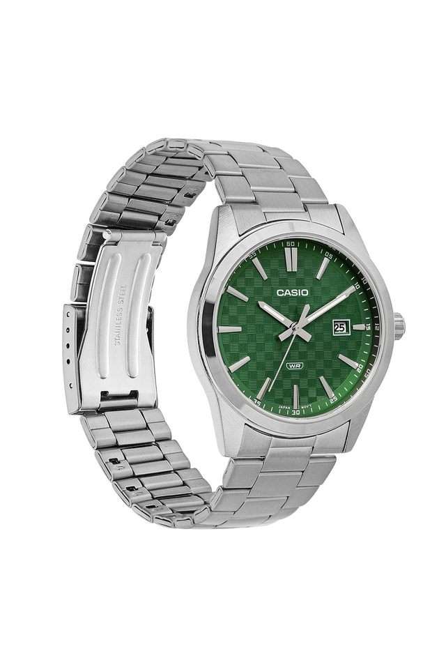Buy Casio NoColour Enticer 48x41x9.6 mm Green Dial Stainless Steel