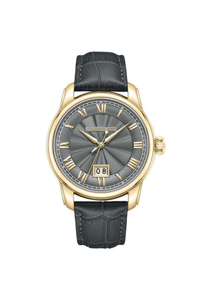 Madrigal-Chrono-Men-s-36-mm-Automatic-Analog-Watch---Grey-Dial-With-Black-Leather-Strap-(CECIWGB0042702)