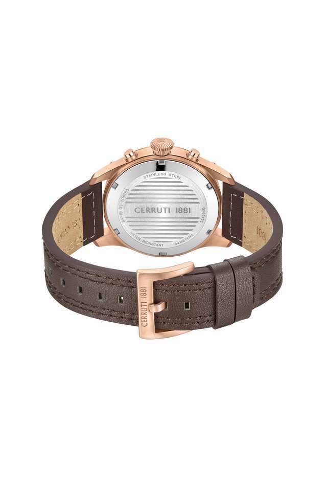 Madrigal-Chrono-Men-s-36-mm-Automatic-Analog-Watch---Blue-Dial-With-Brown-Leather-Strap-(CECIWGF0042501)