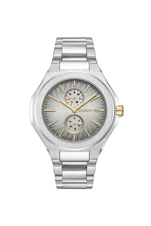 Multifunction-35-mm-Black-Dial-Stainless-Steel-Analogue-Watch-for-Men---CECIWGK0050802