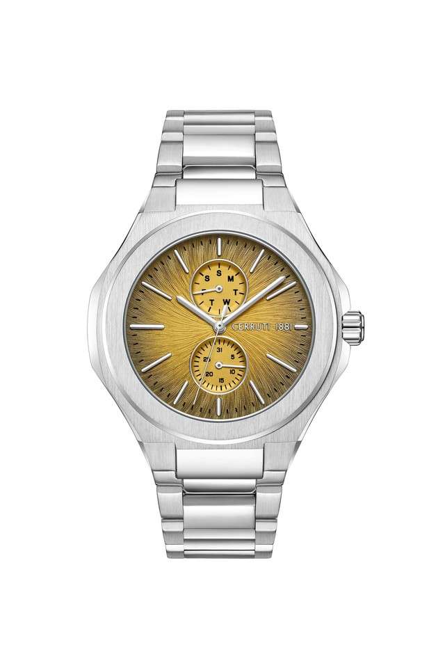 Multifunction-35-mm-Brown-Dial-Stainless-Steel-Analogue-Watch-for-Men---CECIWGK0050803