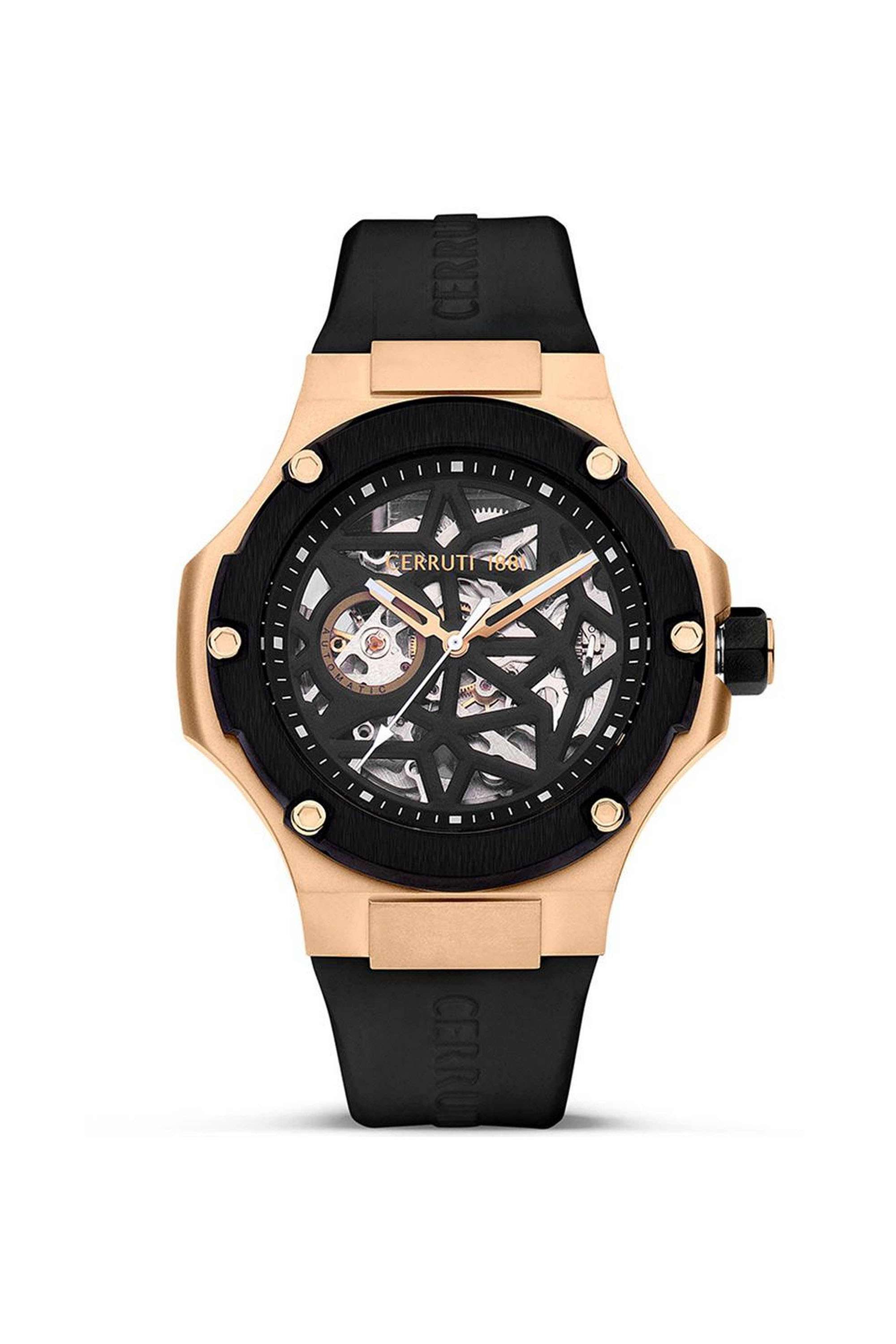 Lucardo-44-mm-Automatic-Analogue-Watch-for-Men---Black-Dial-with-Black-Silicone-Strap-(WCECIWGR0007107)