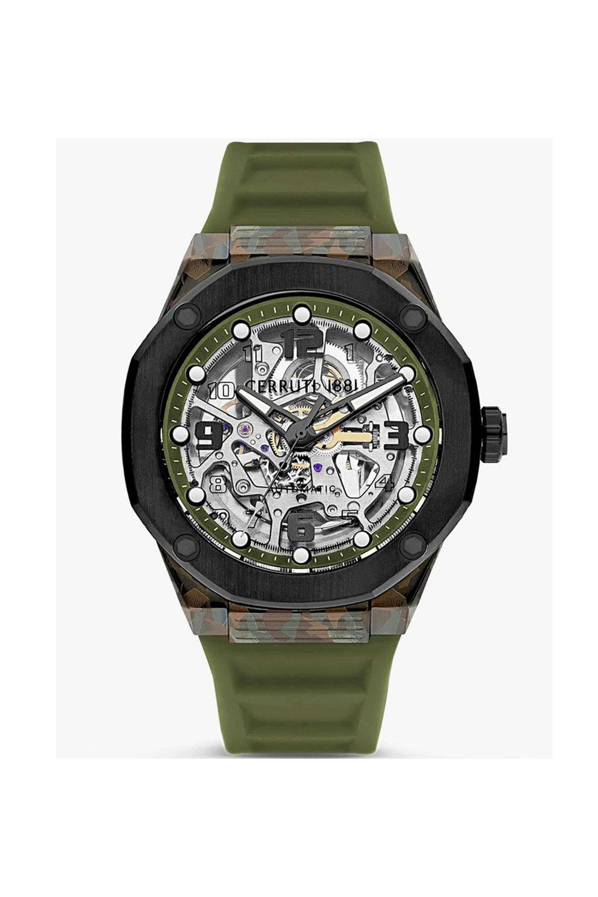 Razzuolo-34-mm-Quartz-Analogue-Watch-for-Men---Grey-Dial-with-Green-Silicone-Strap-(WCECIWGR2223904)