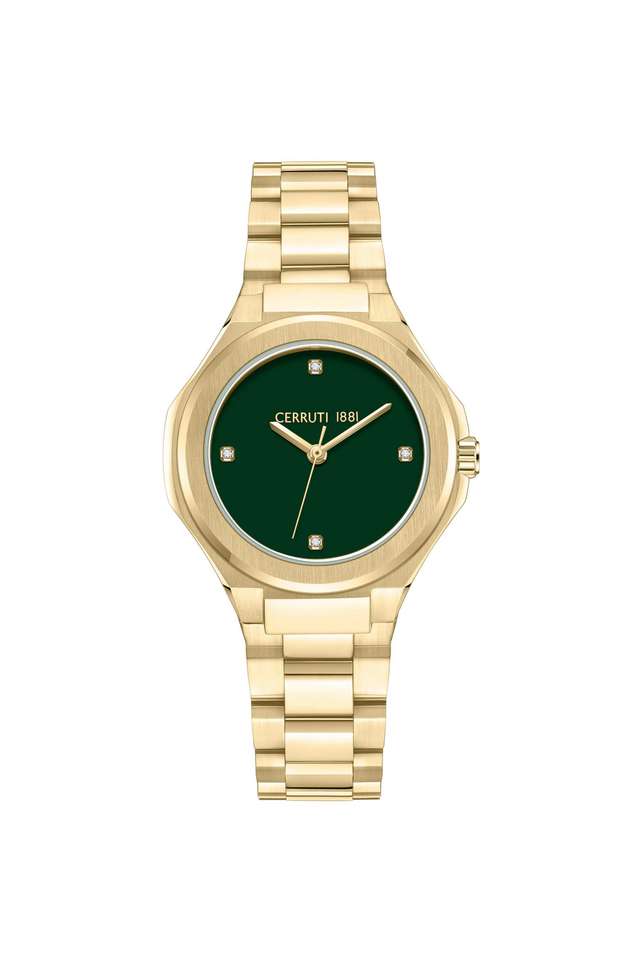 Quartz-23.5-mm-Green-Dial-Gold-Analogue-Wrist-Watch-For-Women---CECIWLG0043602