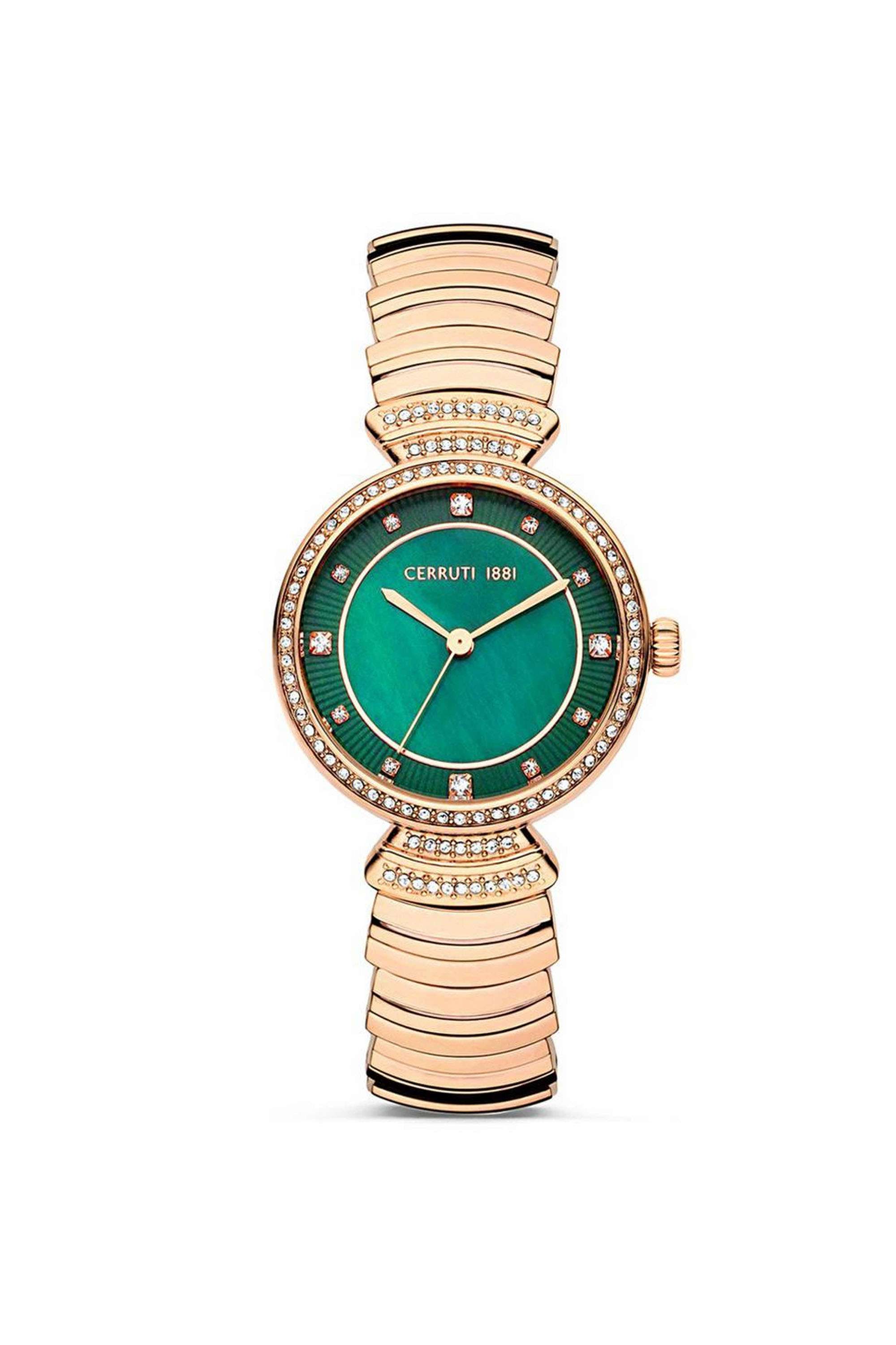 Cerrisi-26-mm-Quartz-Analogue-Watch-For-Women---Green-Dial-with-Rose-Gold-Stainless-Steel-Strap-(WCECIWLG2225103)