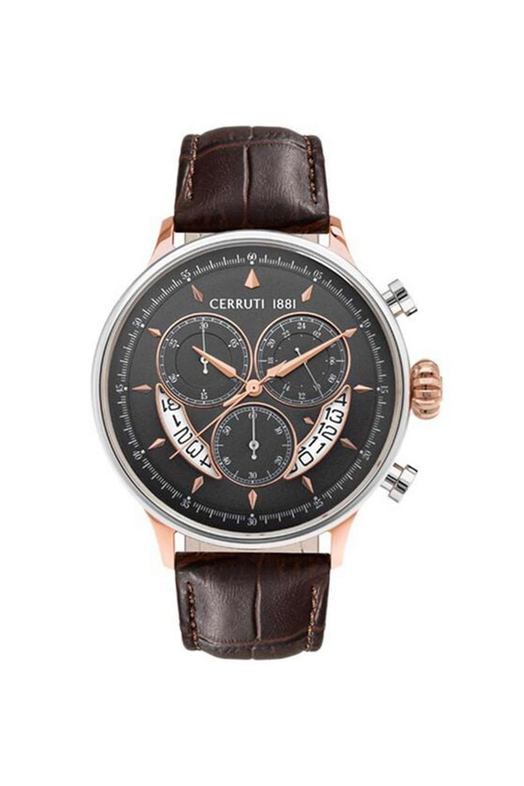 Buy CERRUTI 1881 Black Dervio 43 mm Quartz Analogue Watch for Men