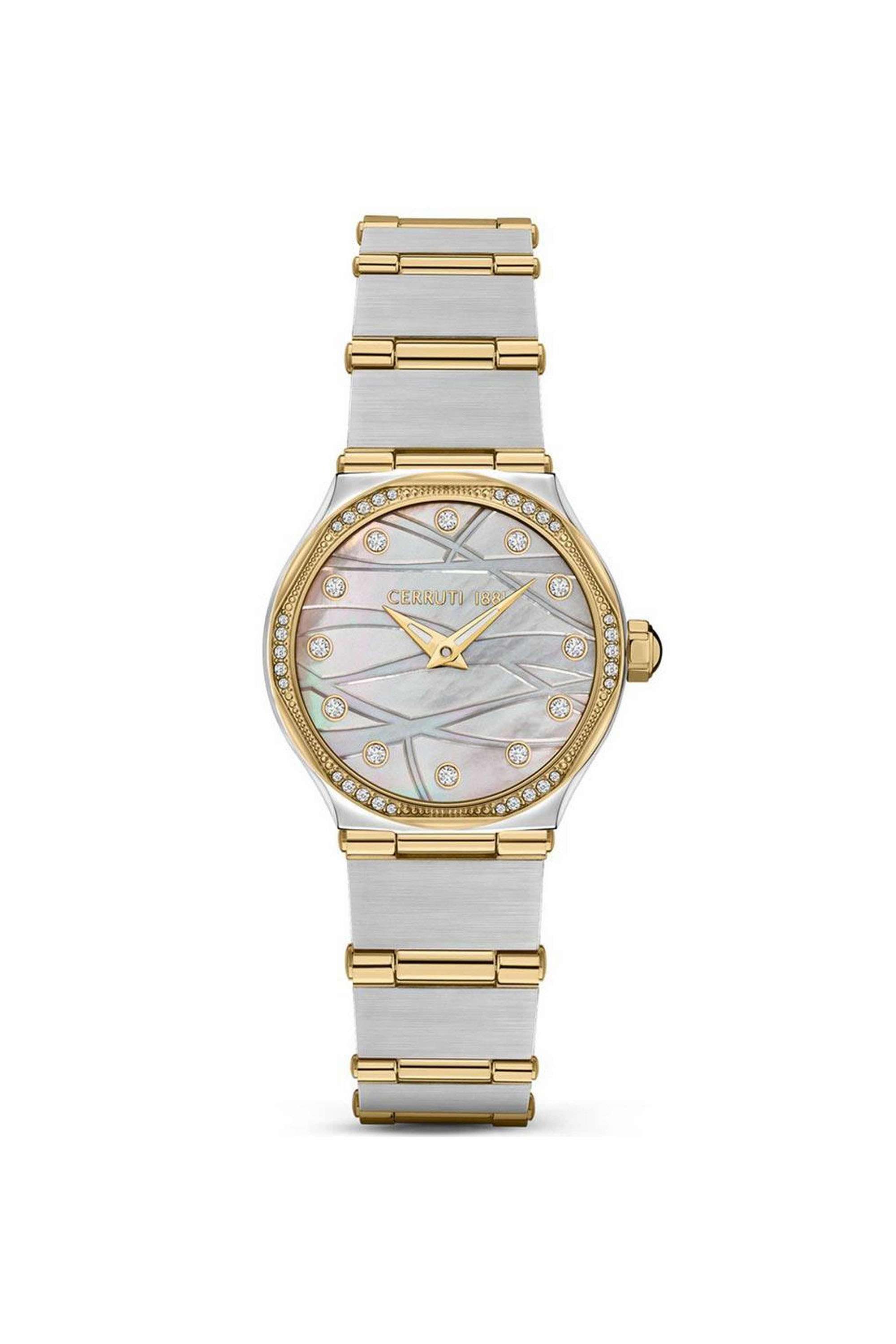 Rendinara-30-mm-Quartz-Analogue-Watch-For-Women---White-Dial-with-Grey-Stainless-Steel-Strap-(WCECRM35502)