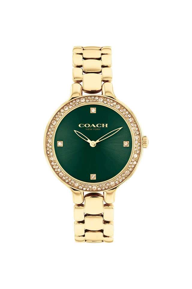 Buy COACH NoColour Chelsea 32 mm GREEN Stainless Steel Analogue
