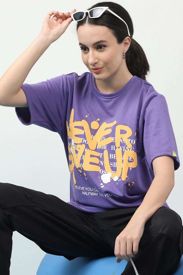 Typographic Cotton Round Neck Women T-Shirt-image-35