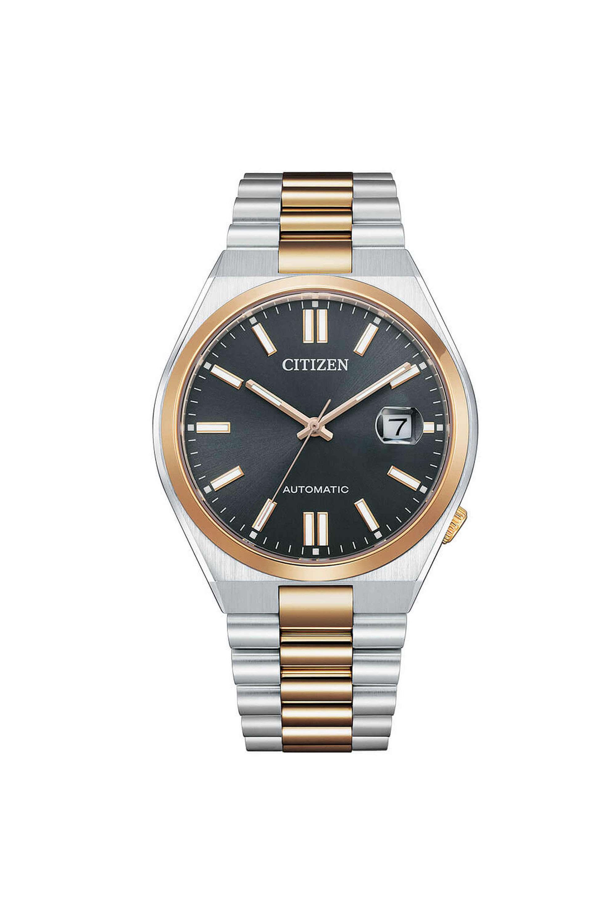 Tsuyosa-Automatic-40-mm-Automatic-Analogue-Watch-for-Men---Grey-Dial-with-Silver-Stainless-Steel-Strap-(WCZS-NJ0154-80H)