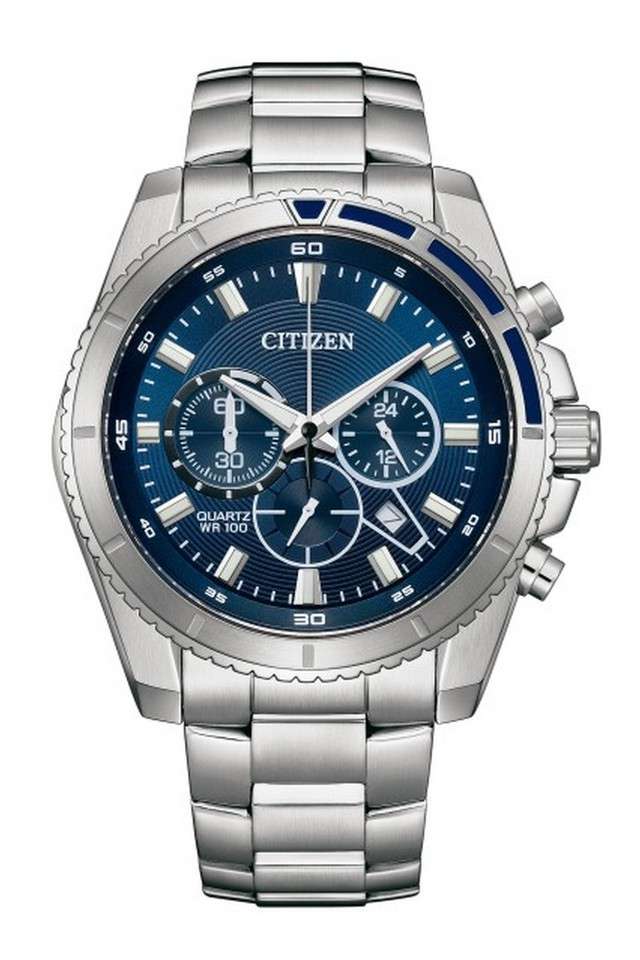 Quartz-46.4-mm-Blue-Dial-Stainless-Steel-Analog-Watch-for-Men---AN8201-57L
