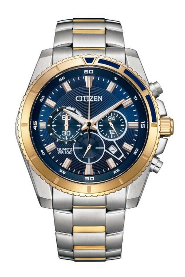 Quartz-46.4-mm-Blue-Dial-Stainless-Steel-Analog-Watch-for-Men---AN8206-53L