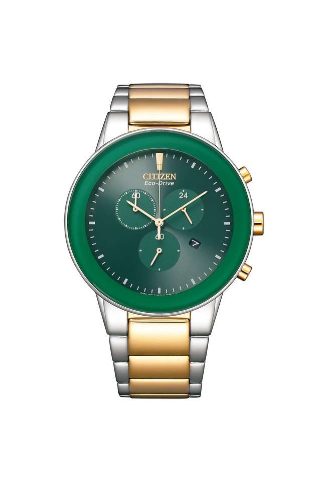 Eco-Drive-43-mm-Green-Dial-Stainless-Steel-Analog-Watch-for-Men---AT2244-84X