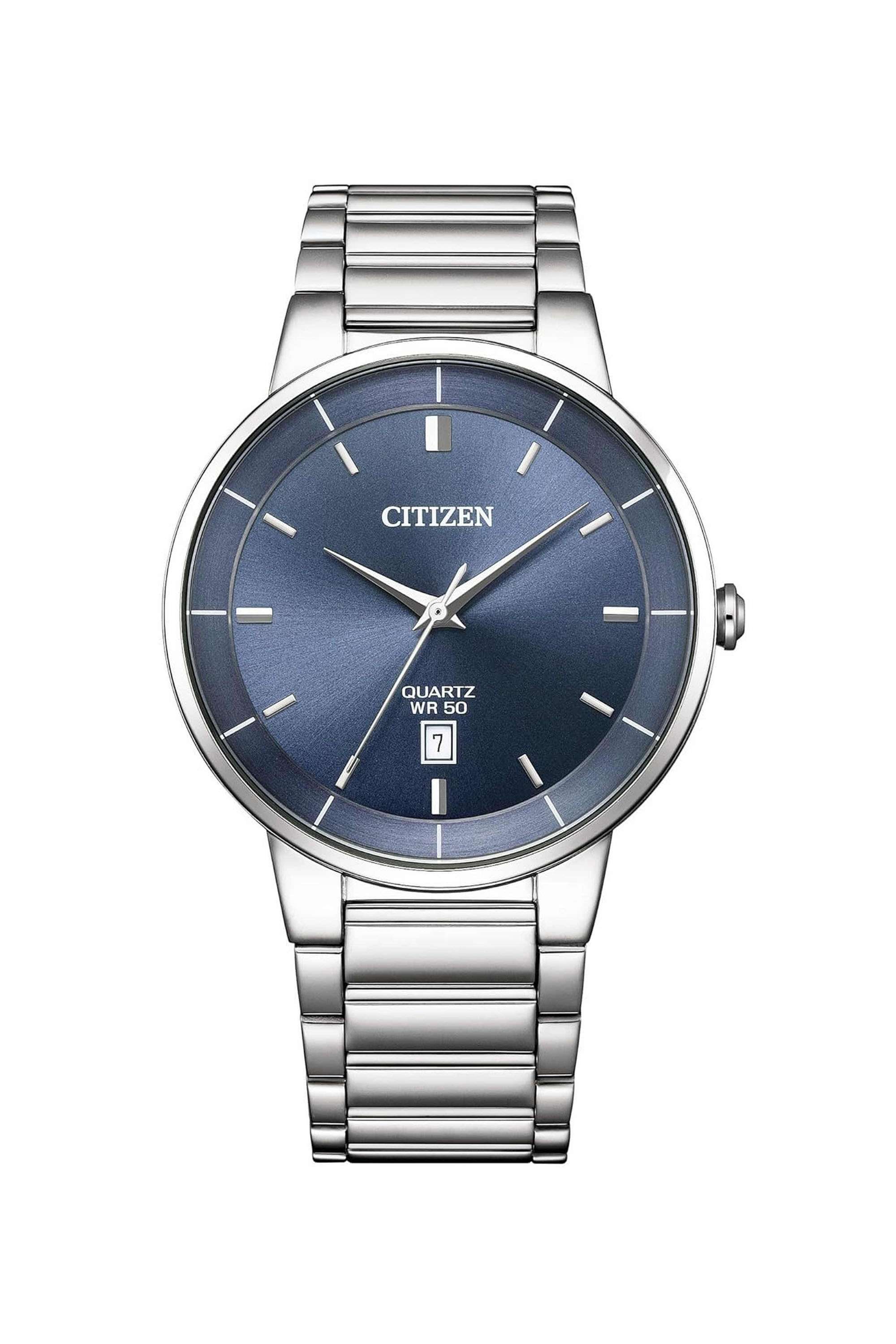 40-mm-Quartz-Analogue-Watch-for-Men---Blue-Dial-with-Silver-Stainless-Steel-Strap-(WCZSBI512051L)