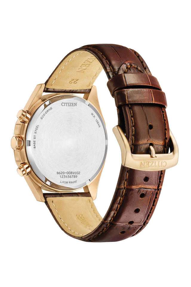 Ecodrive-Chronograph-43-mm-White-Dial-Leather-Analogue-Watch-For-Men---CA4593-15A