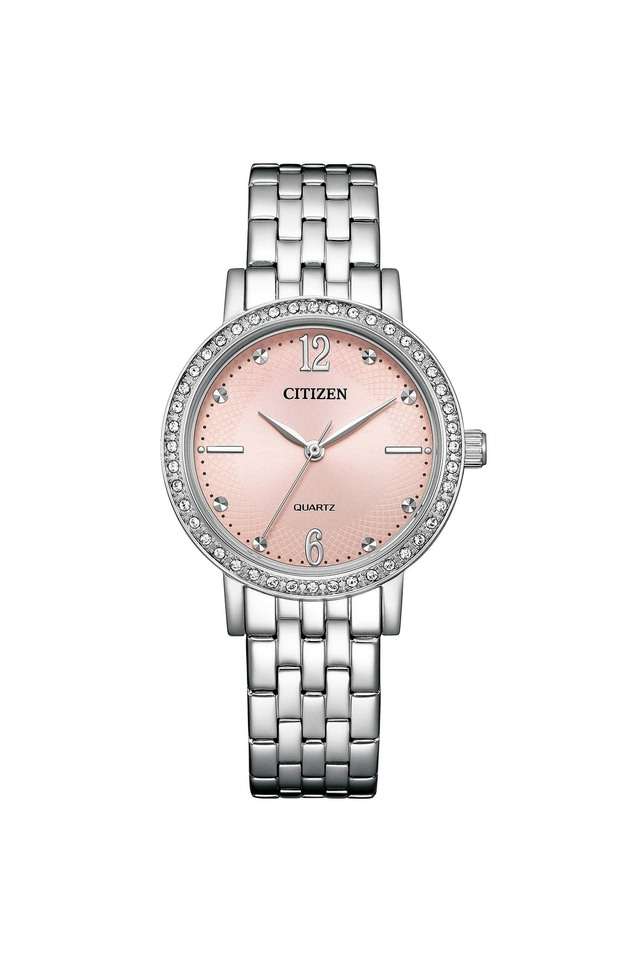 Basic-Quartz-Pink-Dial-Stainless-Steel-Wrist-Watch-Watch-for-Women---EL3100-55W