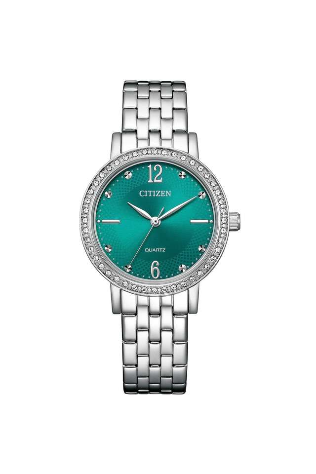 Basic-Quartz-Green-Dial-Stainless-Steel-Wrist-Watch-Watch-for-Women---EL3100-55Z