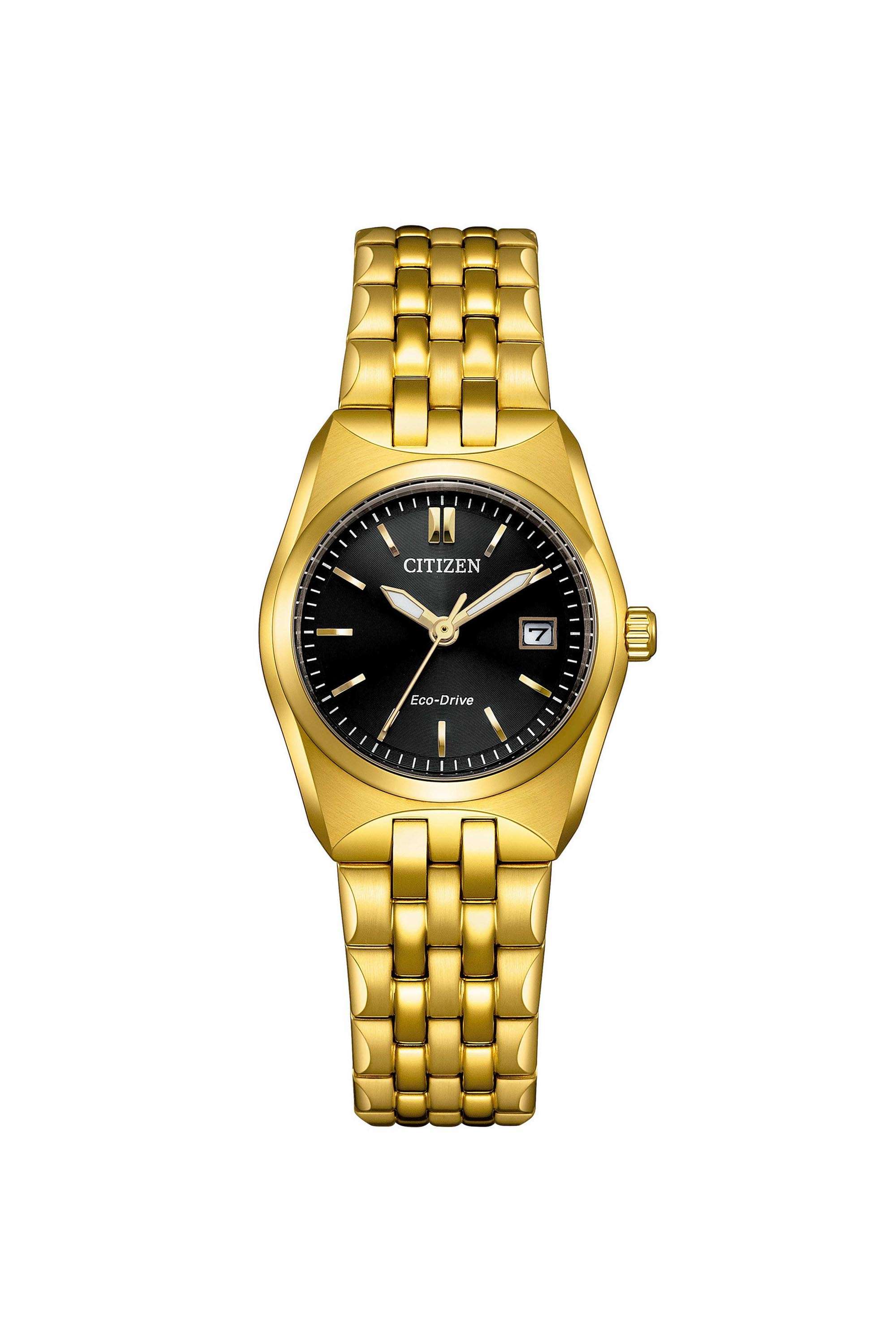 Corso-Black-Dial-Stainless-Steel-Eco-drive-Analogue-Watch-For-Women---EW2293-56E