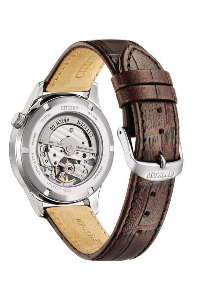 Automatic-40-mm-White-Dial-Leather-Analog-Watch-for-Men---NH9130-17A