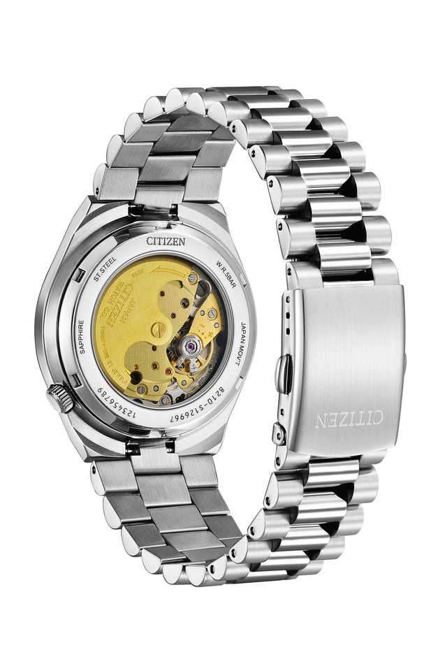 Mechanical-Rainbow-Tsuyosa-40-mm-Black-Dial-Stainless-Steel-Analogue-Watch-For-Men---NJ0151-53E