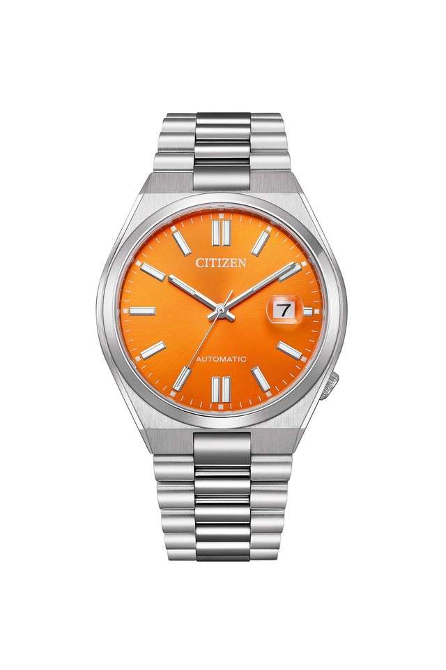 Mechanical-Tsuyosa-40-mm-Orange-Dial-Stainless-Steel-Analogue-Watch-For-Men---NJ0151-88Z