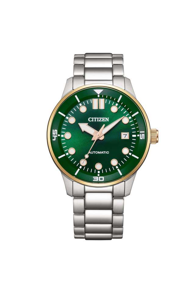 Mechanical-40-mm-Green-Dial-Stainless-Steel-Analogue-Wrist-Watch-for-Men---NJ0196-80X