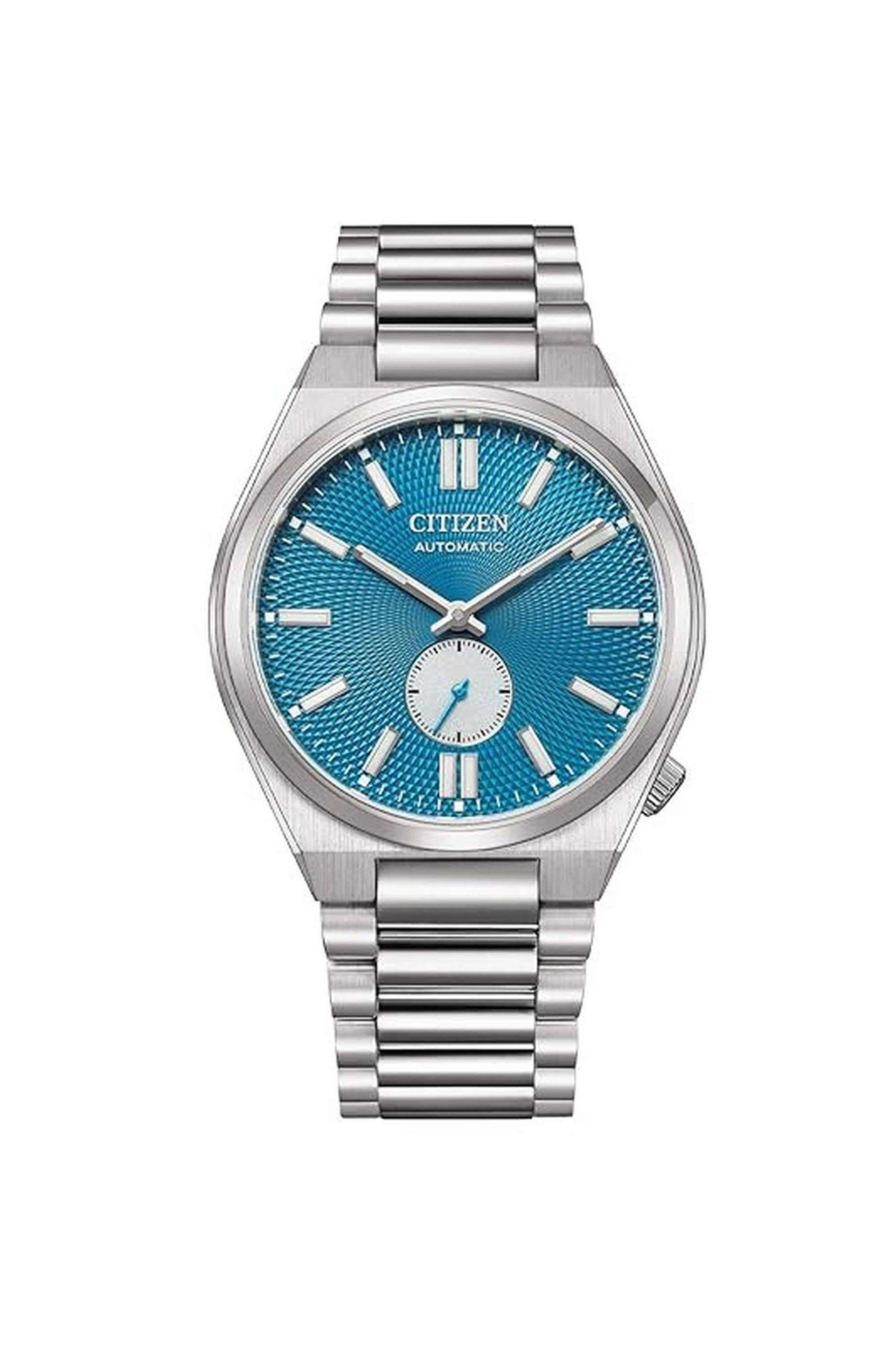 Tsuyosa-Mechanical-40-mm-Quartz-Analogue-Watch-for-Men---Blue-Dial-with-Silver-Stainless-Steel-Strap-(WCZSNK501051L)