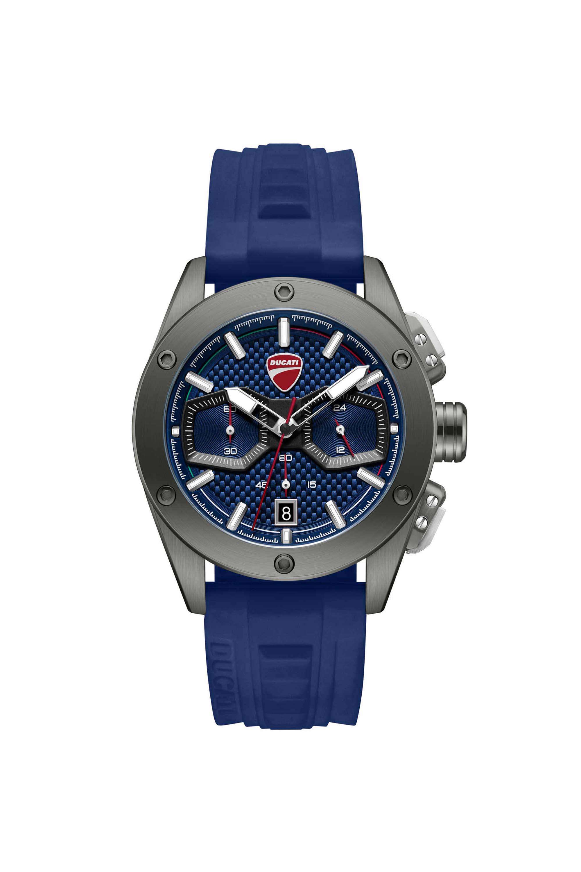 Smoto-42-mm-Blue-Dial-Silicone-Chronograph-Watch-For-Men---DTWGO0002205W