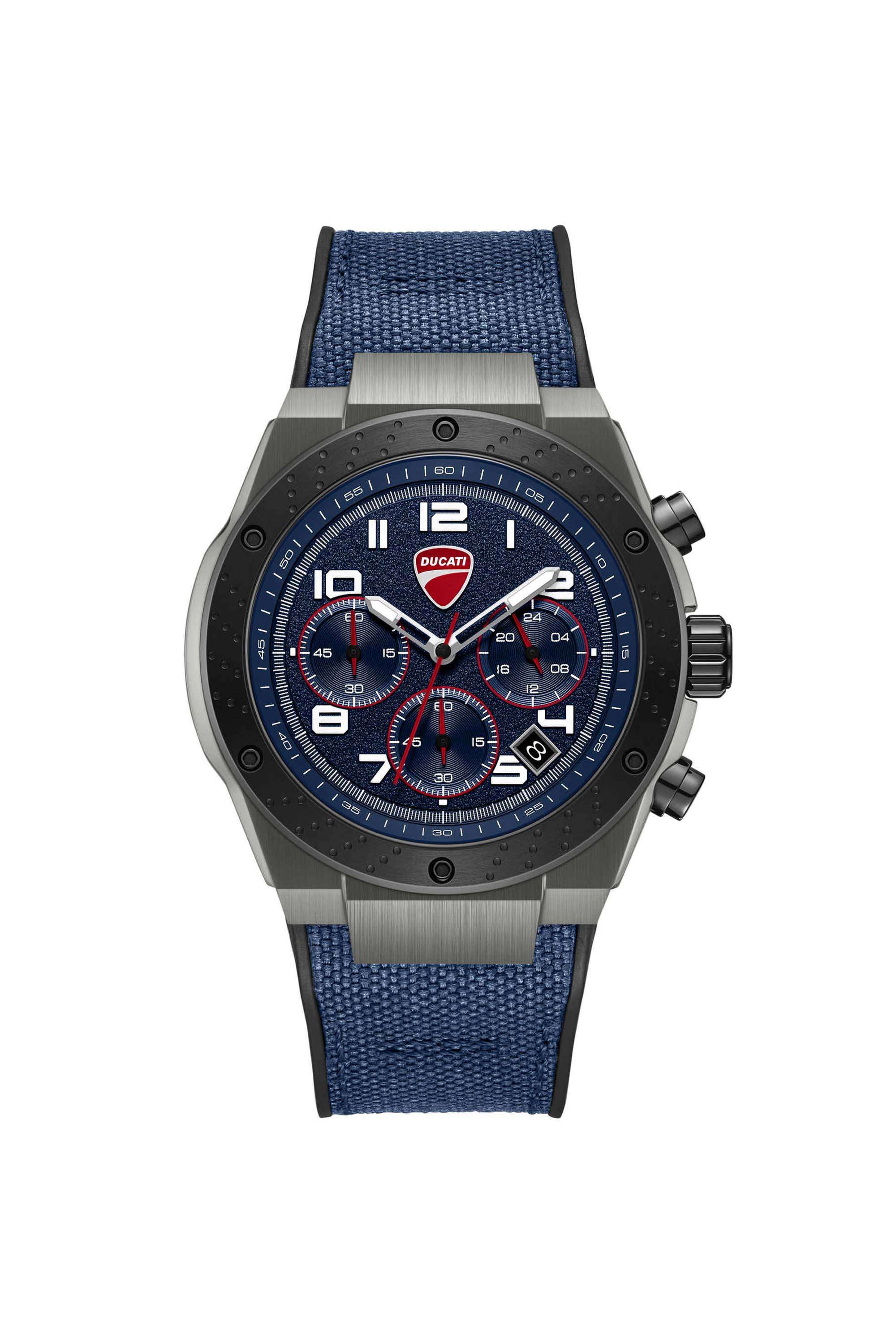 Smoto-43.5-mm-Blue-Dial-Silicone-Chronograph-Watch-For-Men---DTWGO0002502W