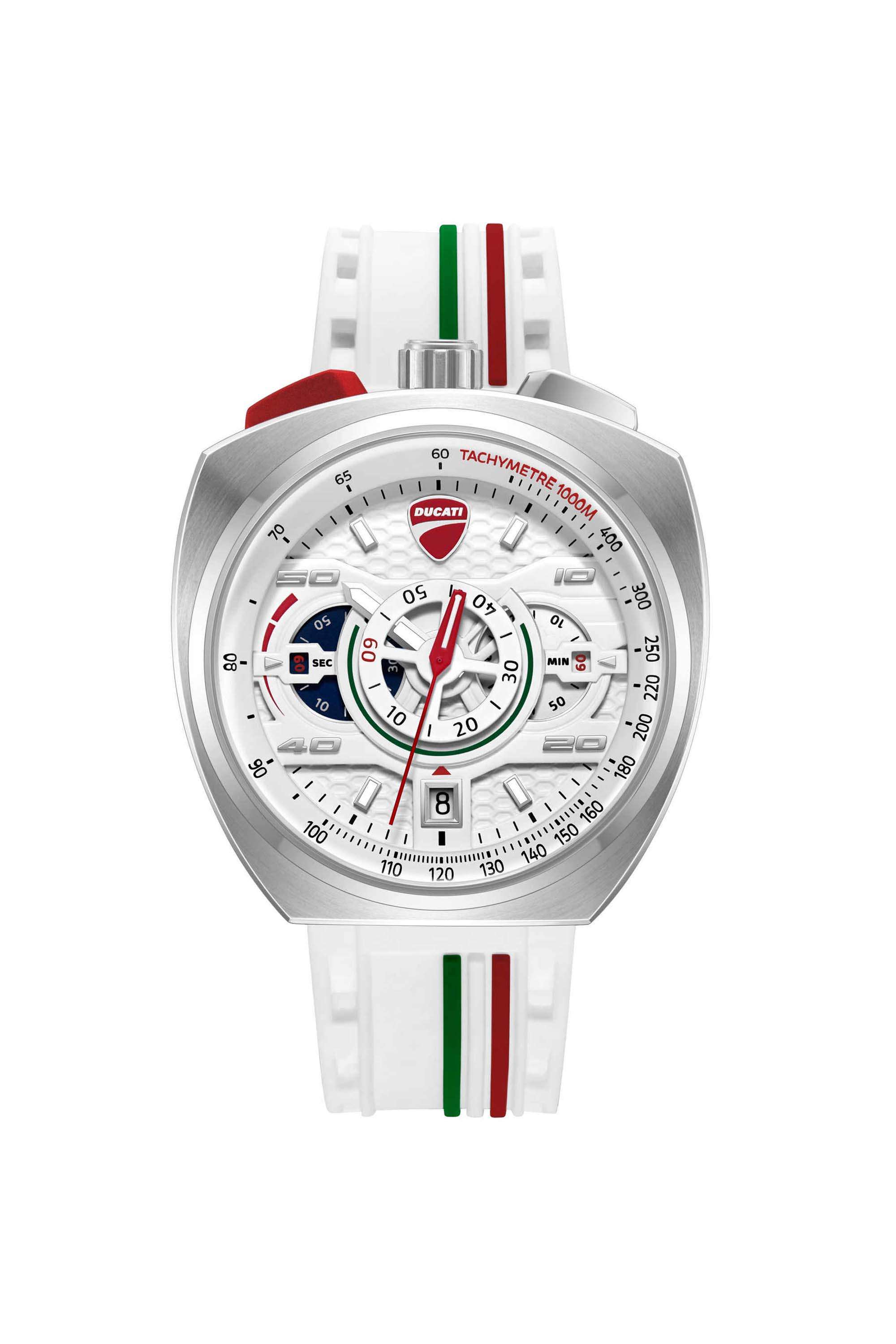 Corse-43-mm-Silver-Dial-Silicone-Chronograph-Watch-For-Men---DTWGO0004101W