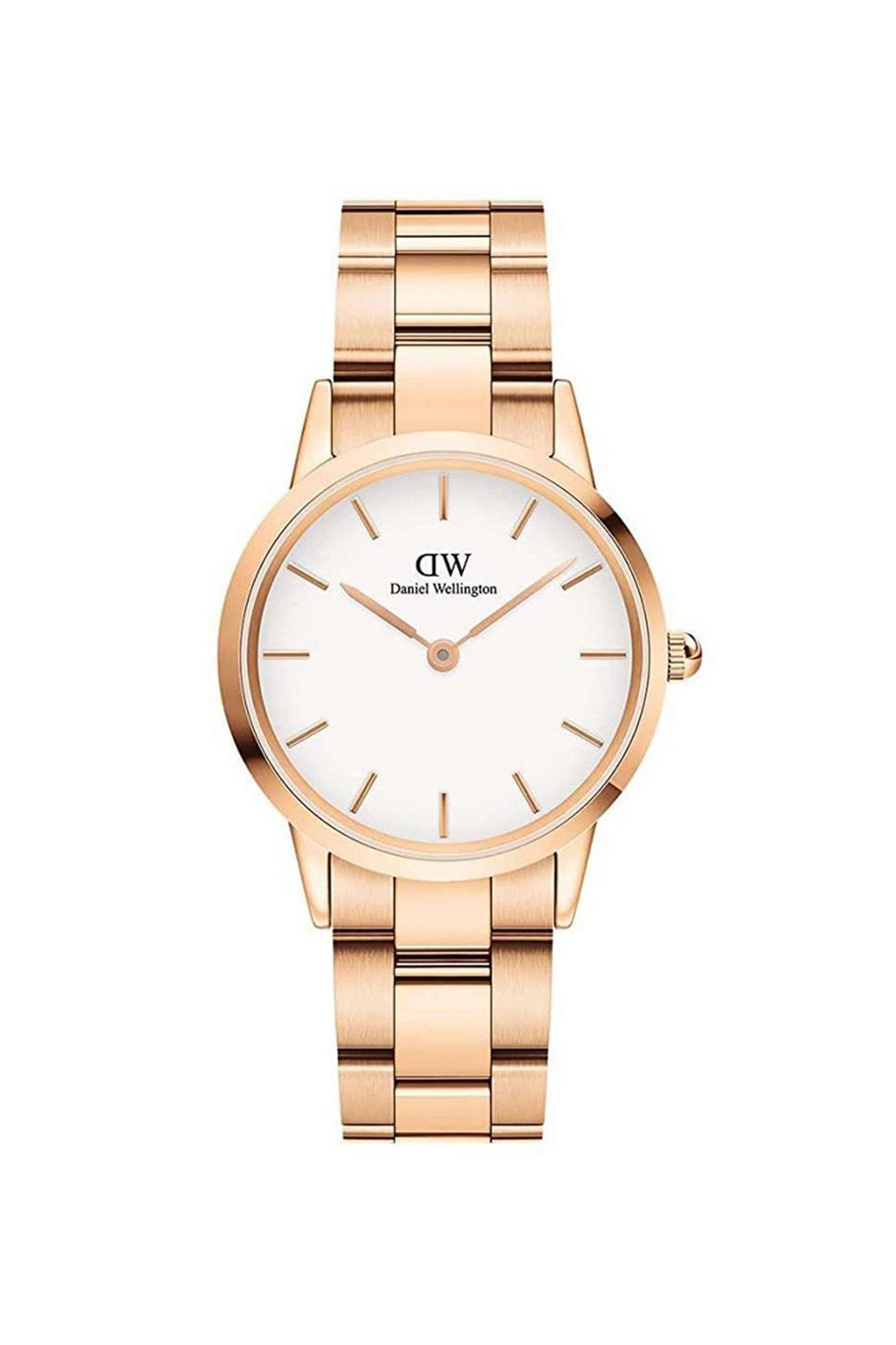 Iconic-32-mm-Analogue-Quartz-Watch-For-Women-s---Rose-Gold-Dial-with-Rose-Gold-Stainless-Steel-Strap-(DW00100211K)