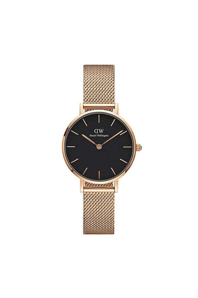 Petite-28-Melrose-Black-Dial-Stainless-Steel-Analog-Watch-for-Women