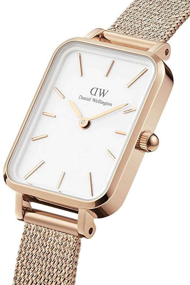 Quadro-Pressed-White-Dial-Stainless-Steel-Analog-Watch-for-Women