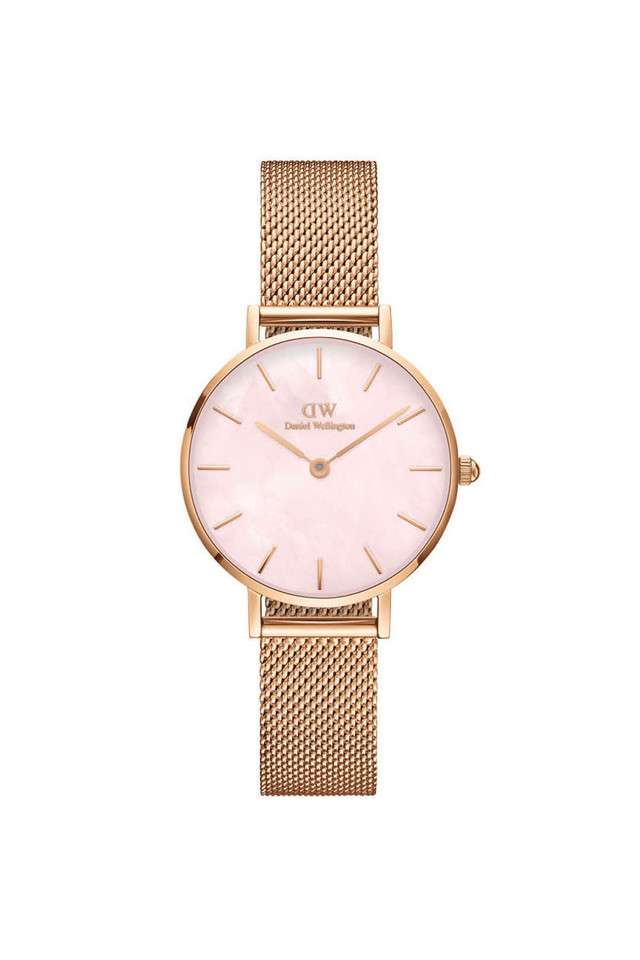 Petite-28-Melrose-Mother-of-Pearl-Pink-Dial-Stainless-Steel-Analog-Watch-for-Women