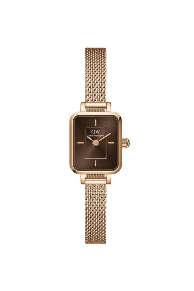 Quadro-Mini-15.4x18.2-mm-Brown-Dial-Stainless-Steel-Analogue-Watch-for-Women