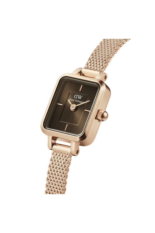 Quadro-Mini-15.4x18.2-mm-Brown-Dial-Stainless-Steel-Analogue-Watch-for-Women