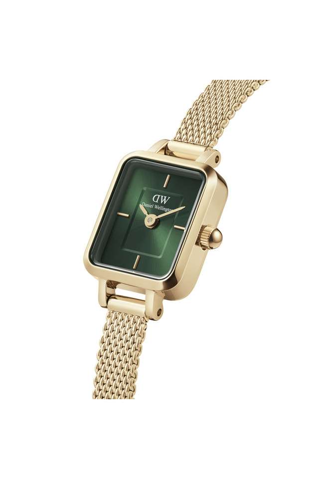 Quadro-Mini-15.4x18.2-mm-Green-Dial-Stainless-Steel-Analogue-Watch-for-Women