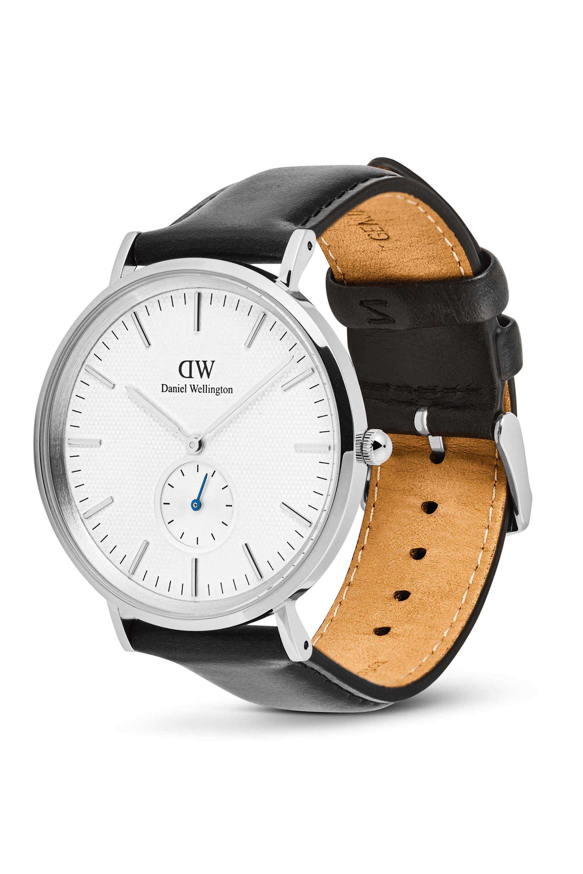 Classic-Multi-Eye-Men-s-40-mm-Analog-Japanese-Quartz-Watch-Light-Beige-Dial-with-Black-Leather-Strap-(DW00100866K)