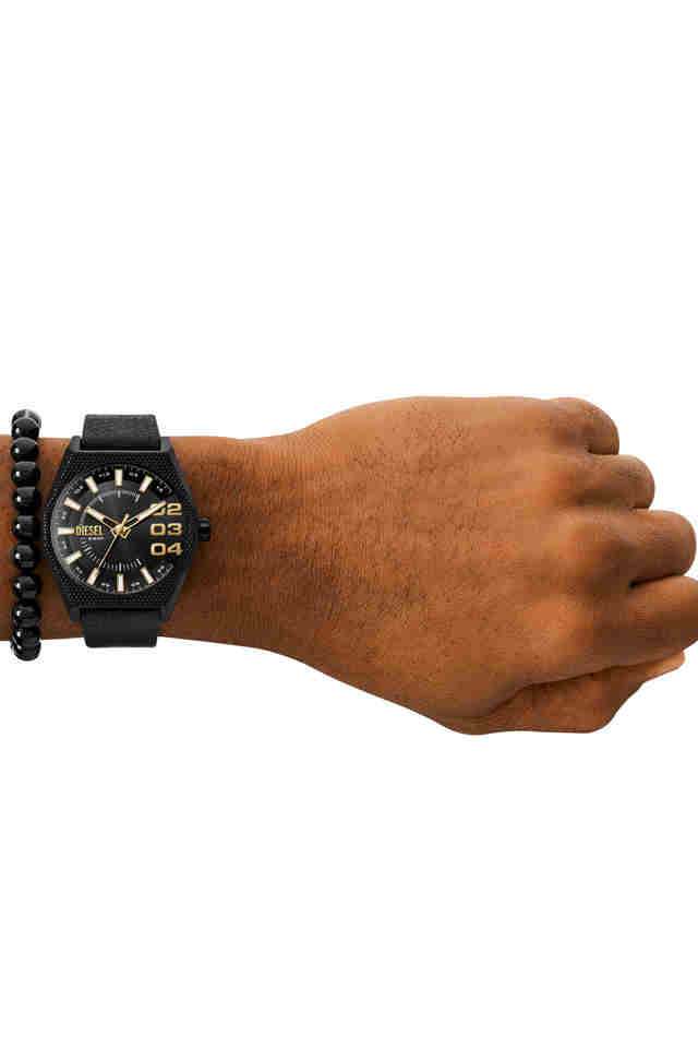 Buy DIESEL NoColour Scraper 43 mm Black Dial Leather Analogue