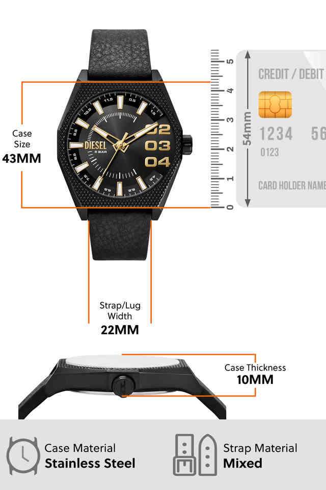 Buy DIESEL NoColour Scraper 43 mm Black Dial Leather Analogue