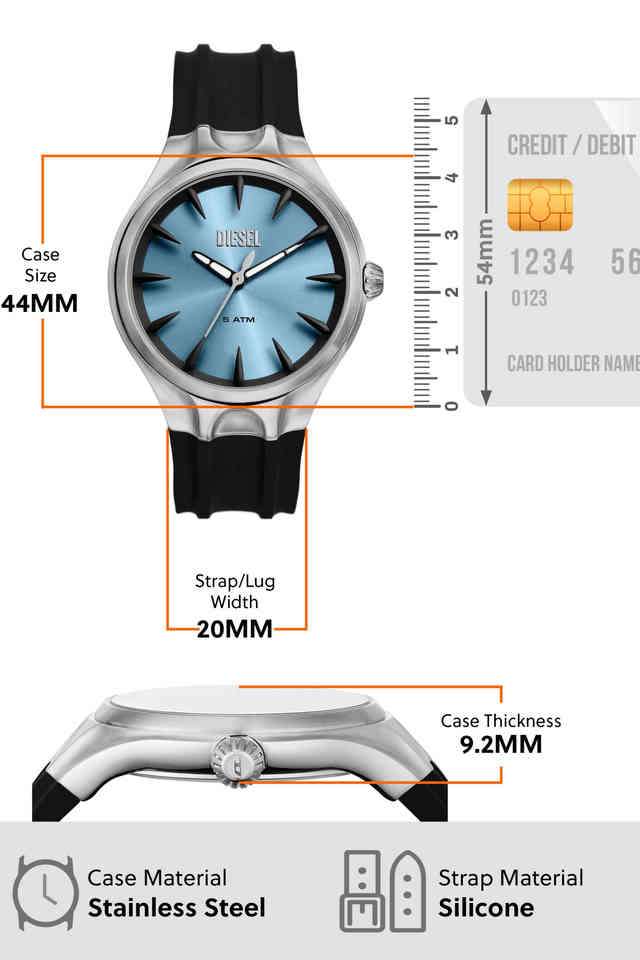 Buy DIESEL NoColour Streamline 44 mm Blue Dial Silicone Analogue