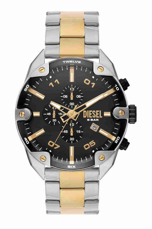 Spiked-49-mm-Black-Dial-Stainless-Steel-Chronograph-Watch-for-Men---DZ4627I