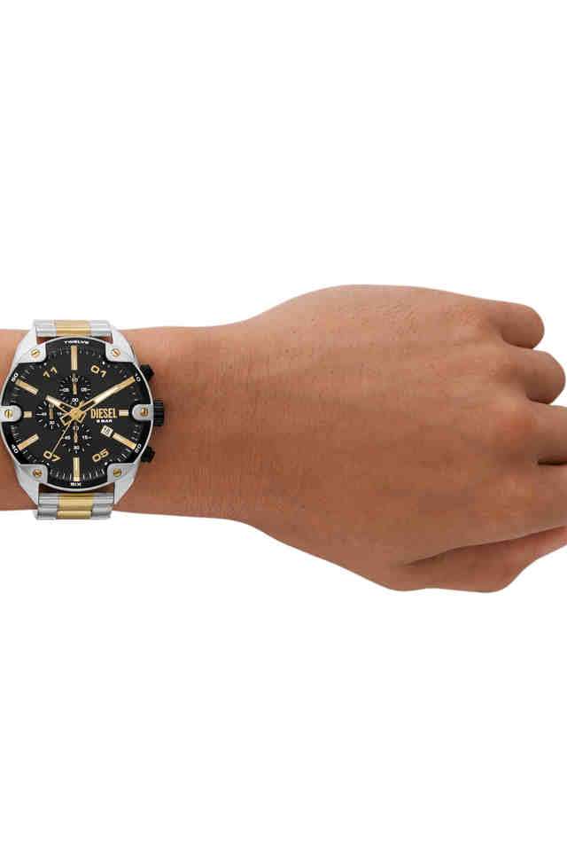 Spiked-49-mm-Black-Dial-Stainless-Steel-Chronograph-Watch-for-Men---DZ4627I