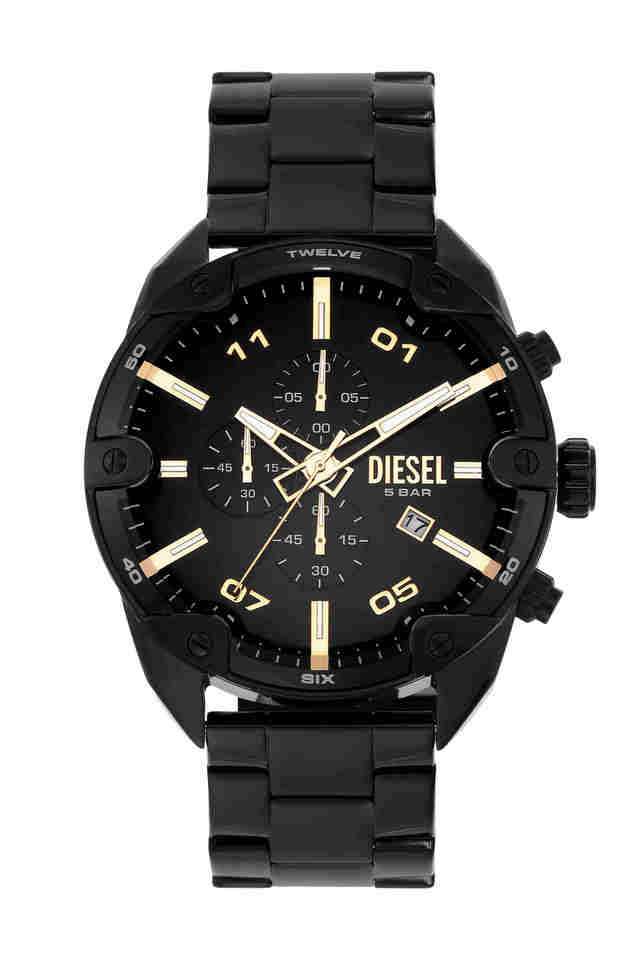 Spiked-49-mm-Black-Dial-Stainless-Steel-Chronograph-Watch-For-Men---DZ4644I