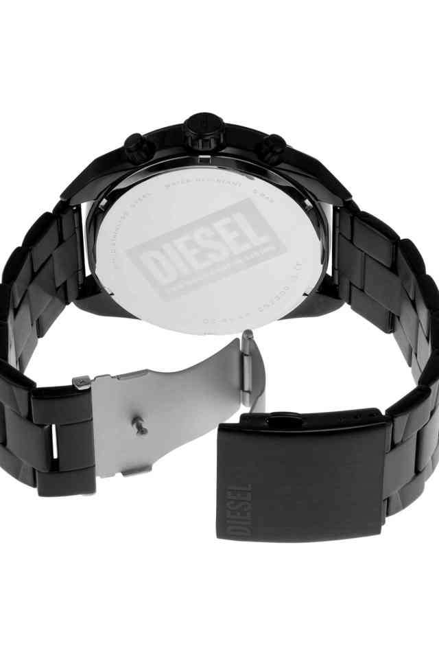 Spiked-49-mm-Black-Dial-Stainless-Steel-Chronograph-Watch-For-Men---DZ4644I