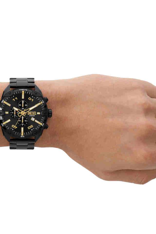 Buy DIESEL Black Spiked Men's 49mm Chronograph Quartz Watch