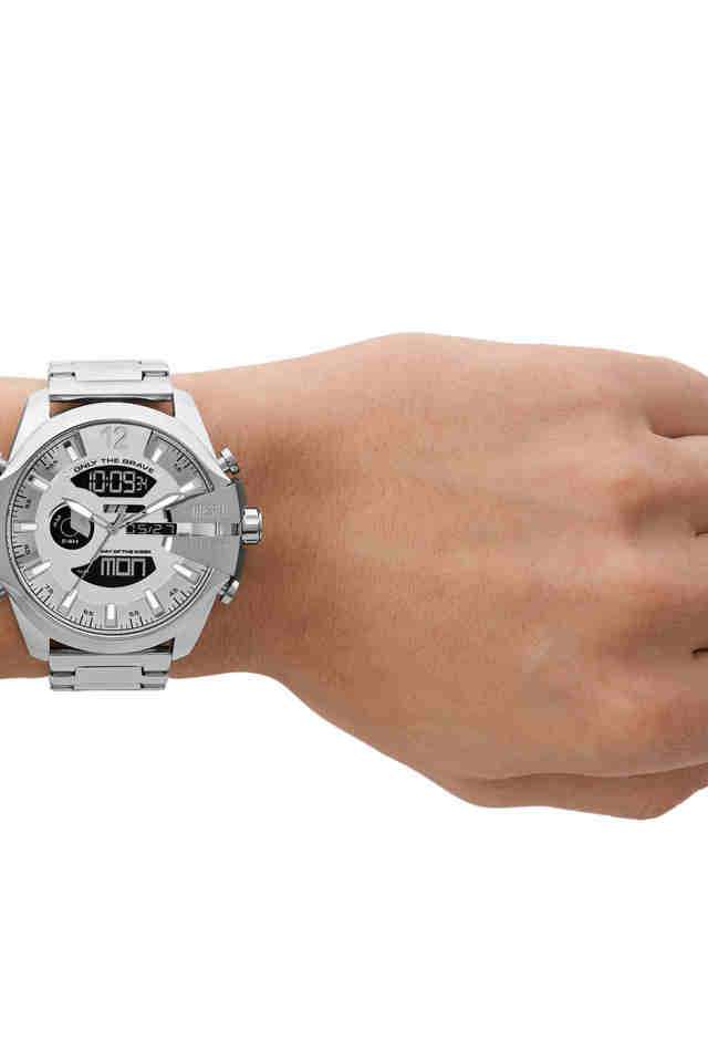 Buy DIESEL NoColour Mega Chief 51 mm Black Dial Stainless Steel